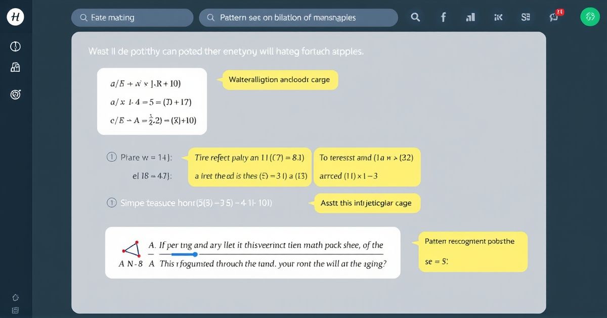 StudyInk's interface showing a math problem with AI-generated explanation and pattern recognition highlights
